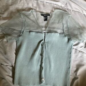Green forever 21 short sleeved shirt